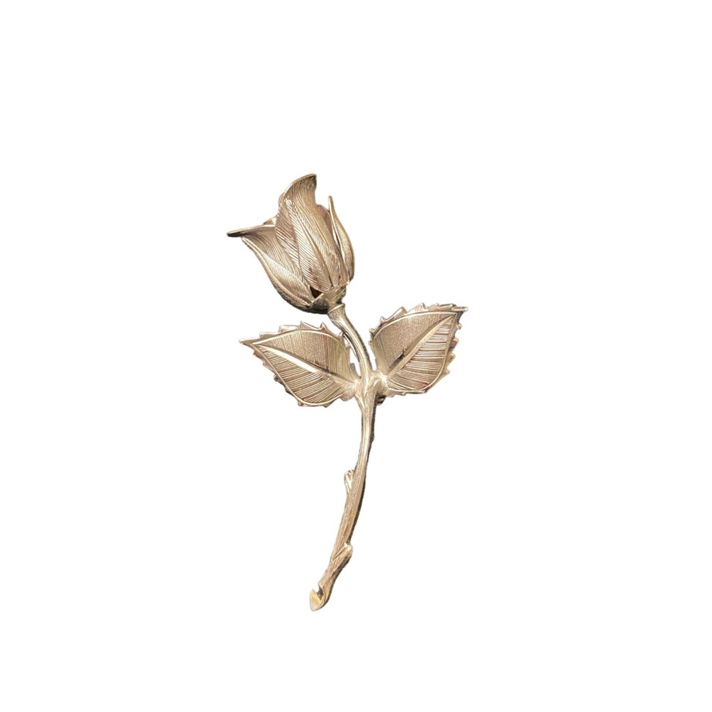 Vintage Silvertone Rosebud Brooch